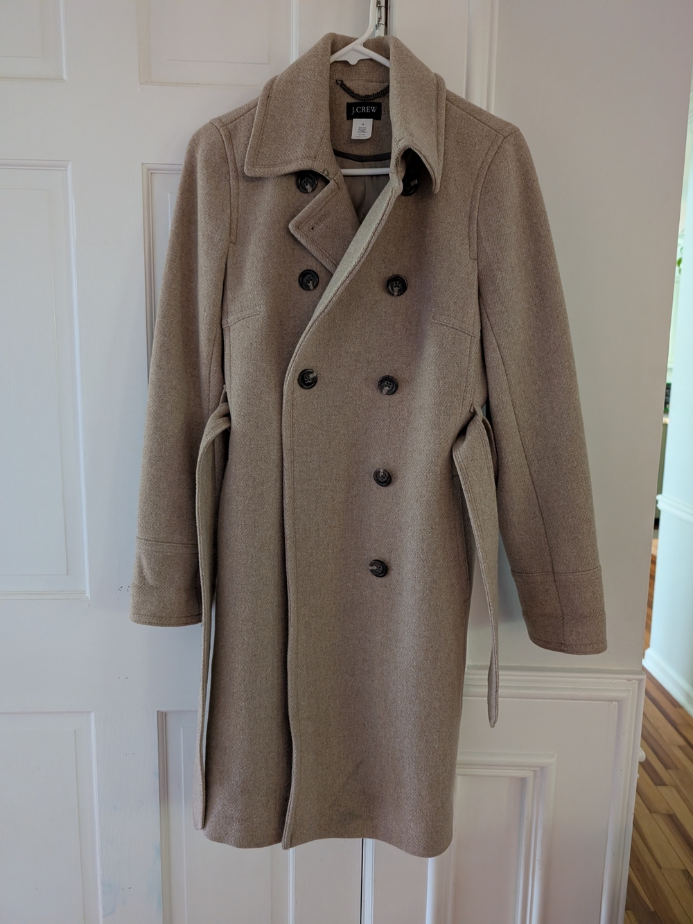 J. Crew Double-Breasted Tan Wool Pea Coat